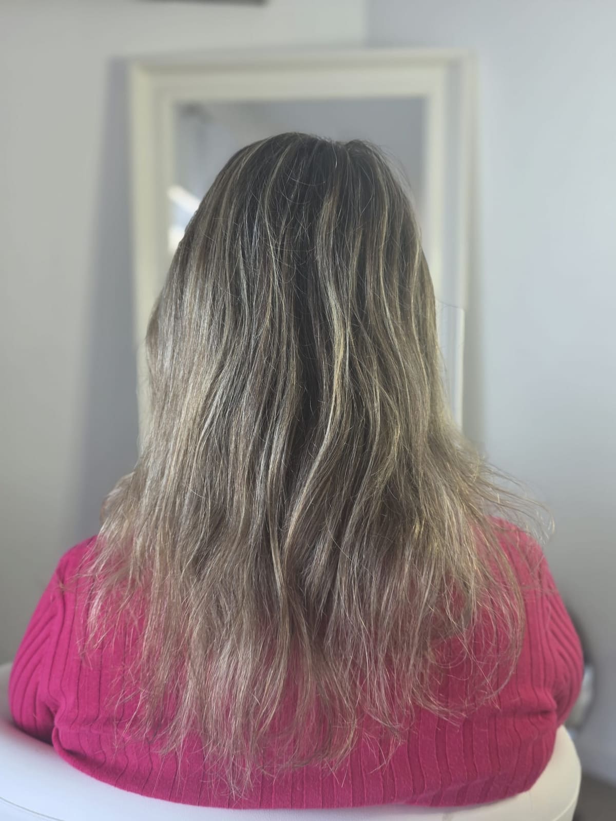 Antes da transformação de keratin extensions por Rosana Hall, Almancil Algarve